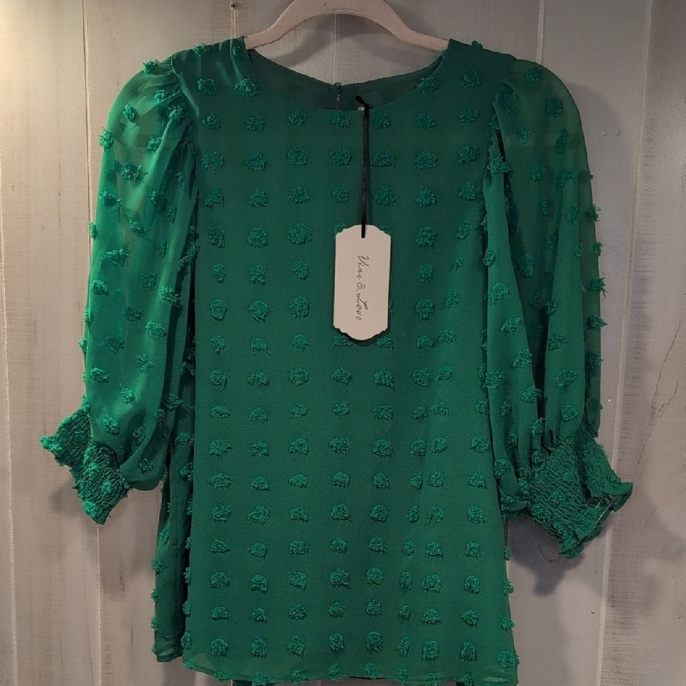 Green Textured Women's Blouse
